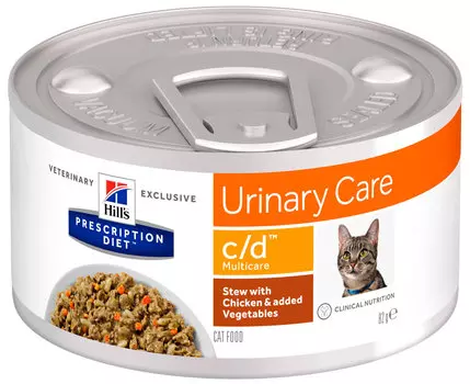 Hill's Prescription Diet с/d Multicare Stews Chicken для взрослых кошек при мочекаменной болезни рагу с курицей 82 гр (82 гр)