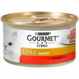 Gourmet Gold для взрослых кошек паштет с говядиной (85 гр х 24 шт)