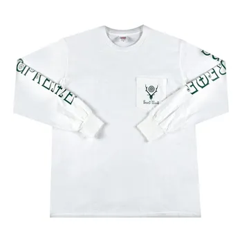 Лонгслив Supreme x SOUTH2 WEST8 Long-Sleeve Pocket Tee 'White', белый