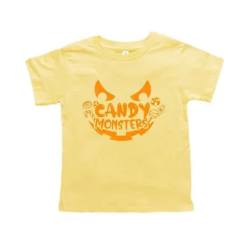 Футболка с короткими рукавами и рисунком для малышей Candy Monster с рельефным принтом The Juniper Shop, желтый