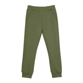 Джоггеры из футера с начёсом (10-11 Оливковый) LOLOCLO