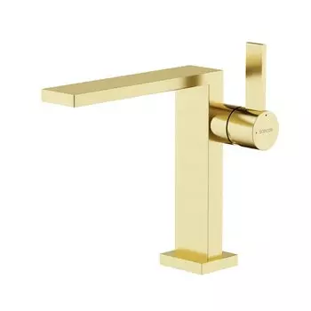 Смеситель для раковины Sancos Linn, брашированное золото, PVD покрытие, SC9019BG