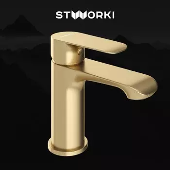 Смеситель для раковины STWORKI Копенгаген S42010GM матовое золото