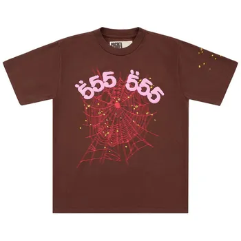 Футболка Sp5der Angel Number Tee 'Brown', коричневый