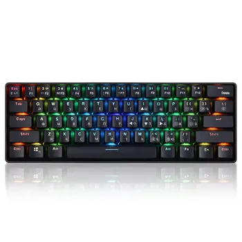 Механическая клавиатура YK600, 61 клавиша, RGB подсветка, 2,4 ГГц + Проводная Двухрежимная компактная механическая клавиатура 60% (русская версия)
