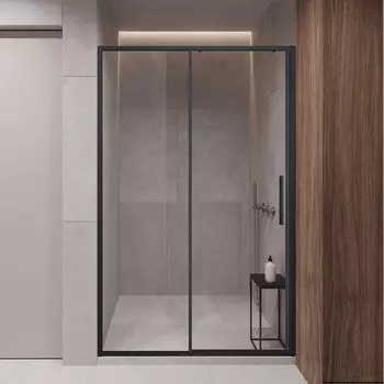 Душевая дверь Vincea Slim-U 120 см VDS-2SU120CLB профиль черный, стекло прозрачное