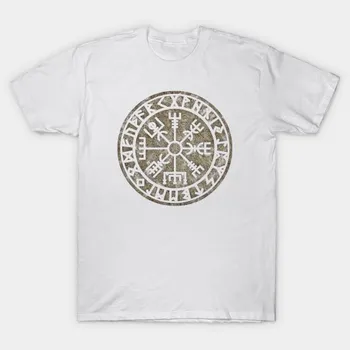 T Рубашка женщин Винтаж Vegvisir Футарк Руны Исландская магия S Harajuku Печать Кавайи футболка Летний короткий рукав женский футболка Top Tee S