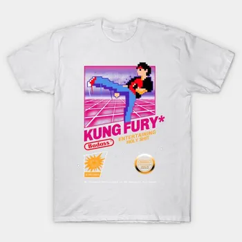 Футболка женская Kun Fu Retro Game Harajuku Print Kawaii футболка летняя с коротким рукавом женская футболка топ футболка S