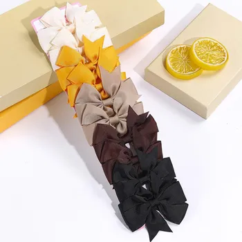 10Pcs Solid Ribbon Hair Clips Sweet Grosgrain Hairpin For Children s Coleteros Girl Baby Cute Handmade Kids Accesories Headwear