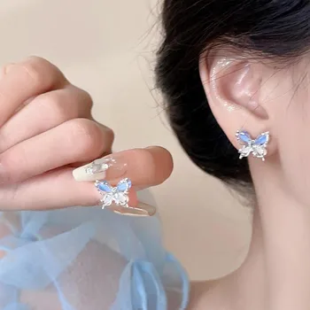 Серьги-бабочки из серебра 925 пробы с цирконами — элегантный, модный и универсальный дизайн для женщин A1659