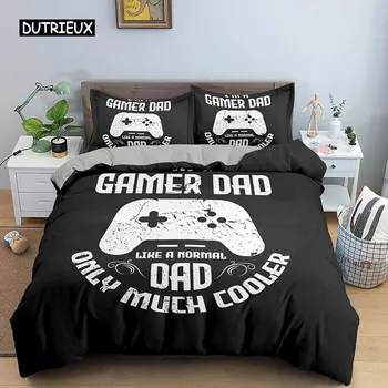 Gamer Bedding Set Luxury Retro Game Handle Duvet Cover Queen Teen Boy Girl Polyester Gamepad Print Quilt/Comforter Covers 2/3pcs EU single(135x200cm)