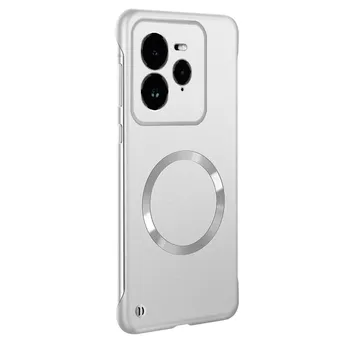 Для Realme GT 7 Pro металлическая краска безрамочный жесткий ПК задняя крышка для Oppo Realme GT 7pro GT7pro магнитный для беспроводной зарядки Magsafe матовый бампер realme GT 7pro чёрный
