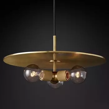 Подвесной светильник (люстра) Rh Utilitaire Disk Triple Pendant Brass ImperiumLoft 40,2339 (123646-22)