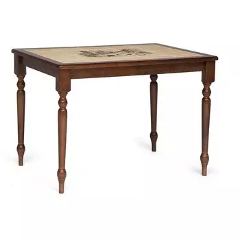 CT 3045P Стол с плиткой Тёмный Дуб (дерево гевея/плитка) (Tetchair)