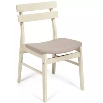 CT Стул с мягким сиденьем античный белый (дерево гевея) Tetchair 112856 13809