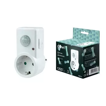 Датчик движения (180°, 10с-15 мин, 6м, 800Вт, IP44) Duwi 25827 8