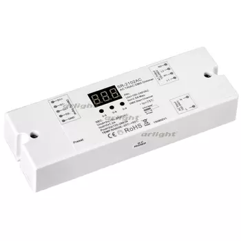 Декодер DMX SR-2102AC (230V, 2x1.2A) (IP20 Пластик) 020375 (Arlight)