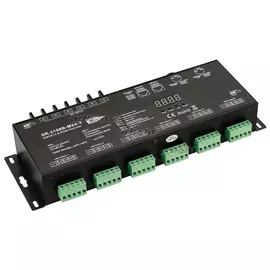 Декодер DMX SR-2108B-XLR3-24CH (12-24V, 24x4A) (IP20 Металл) 022562 (Arlight)