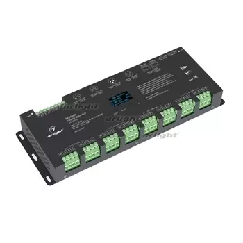 Декодер SMART-DMX-SUF (12-24V, 24x5A, XLR3, RJ45) (Arlight, IP20 Металл, 5 лет) 033769