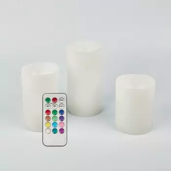 Декоративная светодиодная с пультом ULD-F052 SET3 Uniel RGB RC CANDLE