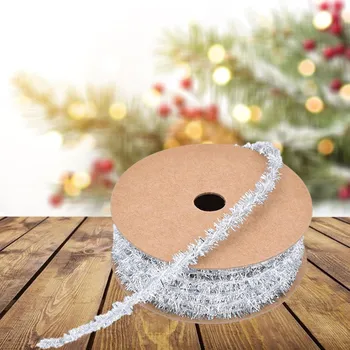 Christmas Ribbon Glitter Decorative Ribbons Gift Wrapping for Cake синий