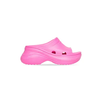 Сандалии Pool Crocs Slide из розовой резины BALENCIAGA, розовый