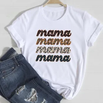 (Азиатский размер)Женская футболка с принтом, модная футболка с надписью Mom Mama Mother, одежда, повседневная футболка с короткими рукавами и графикой S