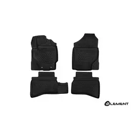 Коврики салона 3D Element TOYOTA Aqua (P10), 2011-2014, х/б, правый руль, полиуретан черные 4 шт.