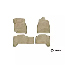 Коврики салона 3D Element TOYOTA Land Cuiser (J100), 1998-2007, правый руль 4WD, дизель, АКПП, полиуретан бежевые 4 шт.