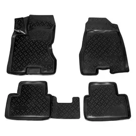 Коврики салона Airline (3D с подпятником) Nissan X-Trail (07-14) высокий борт полимер черные 4 шт