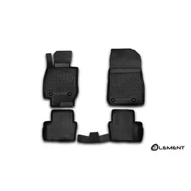 Коврики салона Element MAZDACX-3, 2014, АКПП, полиуретан черные 4 шт.