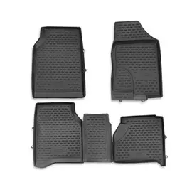 Коврики салона Element NISSAN Navara 2010> с нишей заднего сиденья полиуретановые черные 4 шт.