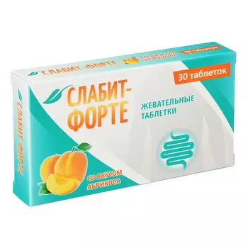 БАД Слабит-Форте, со вкусом абрикоса, таблетки жевательные 500мг, №30, лактулоза