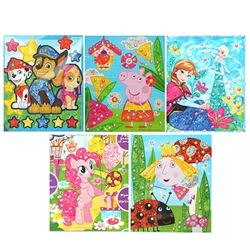 Аппликация из фольги МУЛЬТФИЛЬМЫ, картон, фольга, стразы, 18х25х0,2см, 5 дизайнов, арт.33739