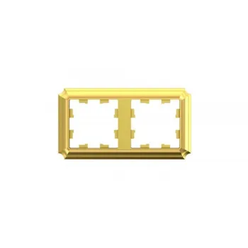 Рамка Systeme Electric AtlasDesign Antique двухместная золото (ATN101602)