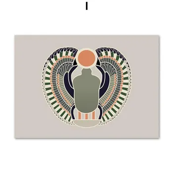 Красочный плакат Древнего Египта Lotus Ankh Scepter Eye of Horus, настенная живопись, холст, картина, настенные панно для декора гостиной 21cm30cm NoFrame