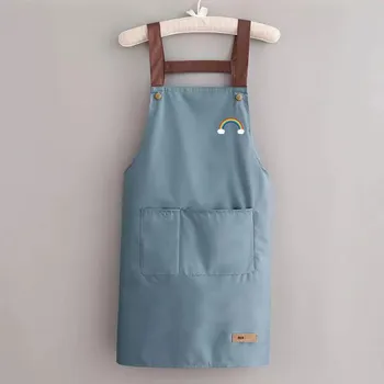 Kitchen Household Waterproof And Anti Oil Large Pocket Apron Suitable For Hotel Restaurant Coffee Shop Nail Salon Antifouling Aprons OneSize белый