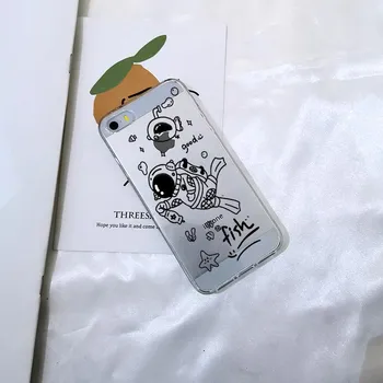 Для iPhone 5C 5S SE 5 S чехол силиконовый мягкий TPU милый астронавт космическая звезда кавайи забавный чехол для телефона для iPhone 4S 4 S чехол iPhone 4