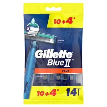 Gillette Blue II Plus мужские бритвы, 10+4 шт/уп.