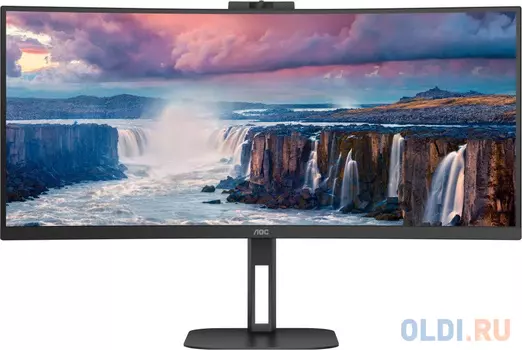 МОНИТОР 34" AOC CU34V5CW Black (VA, изогнутый, 3440x1440, 100Hz, 1 ms, 178°/178°, 300 cd/m, 20M:1, +HDMI 2.0, +DP)
