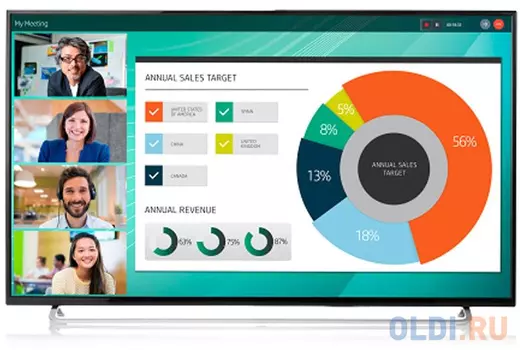 Монитор 55" HP LD5512 черный IPS 3840x2160 350 cd/m^2 8 ms HDMI VGA DisplayPort USB 2YD85AA