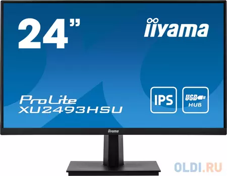 Монитор Iiyama 23.8" ProLite XU2493HSU-B1 черный IPS LED 16:9 HDMI M/M матовая 250cd 178гр/178гр 1920x1080 D-Sub DisplayPort FHD USB 3.3кг