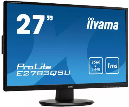 Монитор 27" Iiyama ProLite E2783QSU-B1 черный TN+film LED 1ms 16:9 DVI HDMI DisplayPort M/M Mat 350c