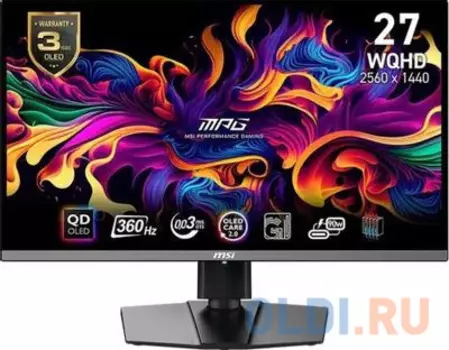 Монитор MSI 26.5 MPG 271QRX QD-OLED Black (QD-OLED, 2560x1440, DP+Thunderbolt, 0.03 ms, 178°/178°, 250 cd/m, 1000:1 (100M:1), 360Hz, Pivot)
