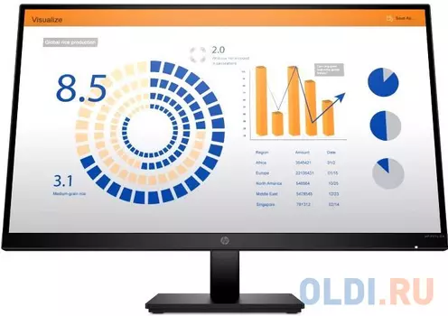 Монитор 27" HP P27q G4 черный IPS 2560x1440 300 cd/m^2 5 ms HDMI VGA