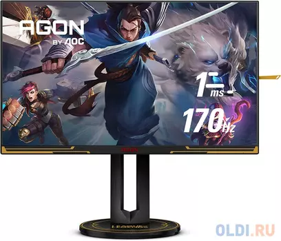 МОНИТОР 27" AOC AGON AG275QXL Black с поворотом экрана (IPS, 2560x1440, 170Hz, 1 ms, 178°/178°, 400 cd/m, 80M:1,2xHDMI)