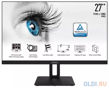Монитор 27" MSI MP271P черный IPS 1920x1080 250 cd/m^2 5 ms HDMI VGA Аудио 9S6-3PA2AT-042