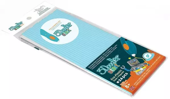 Эко-пластик к 3Д ручке 3Doodler Start, цвет голубой, 24 штуки