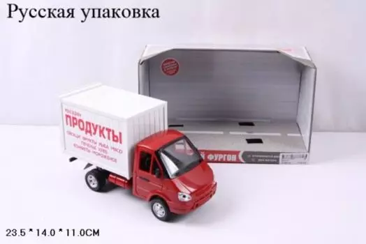 Инерционная машина Газель фургон Продукты со светом и звуком, открывается дверь, 24 см