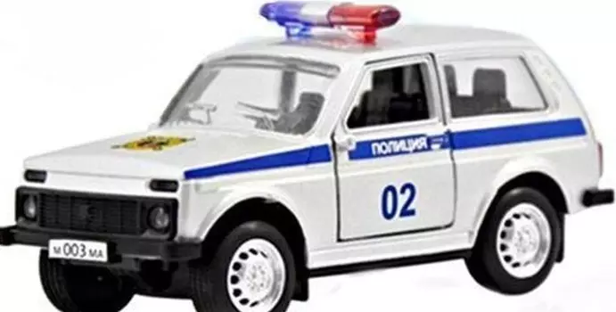 Инерционная металлическая машинка Полиция, 12 х 5,7 х 6,8 см.